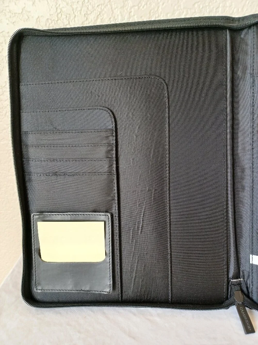 Cambridge Portfolio Organizer with Zipper, Black